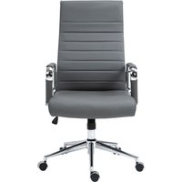 Bürostuhl Kolumbus Echtleder, grau von CLP