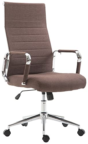 CLP Bürostuhl Kolumbus Stoff I Ergonomischer Chefsessel I Komfort Für Lange Arbeitstage I Robust Und Langlebig Für Gaming Und Home-Office, Farbe:braun von CLP