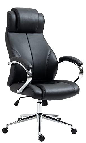CLP Bürostuhl Salford I Mit Echtleder-Bezug I Stuhl Höhenverstellbar Und Drehbar, Farbe:schwarz von CLP
