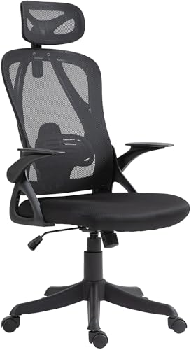 CLP Bürostuhl Taos I Ergonomischer Schreibtischstuhl mit Kopfstütze und Armlehnen I Höhenverstellbarer Drehstuhl, Farbe:schwarz von CLP