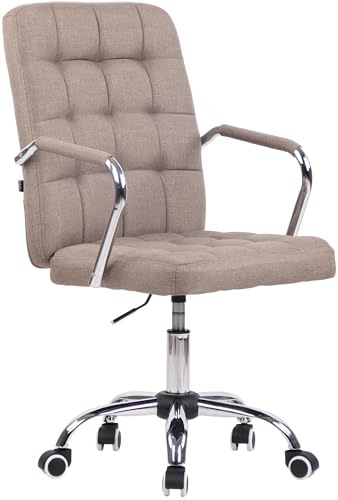 CLP Bürostuhl Terni I Höhenverstellbarer Schreibtischstuhl, Farbe:Taupe, Material:Stoff von CLP