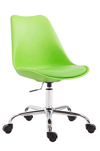 CLP Bürostuhl Toulouse I Schreibtischstuhl Mit Laufrollen I Drehstuhl Mit Metallgestell Und Sitzschale Aus Kunststoff, Farbe:grün von CLP