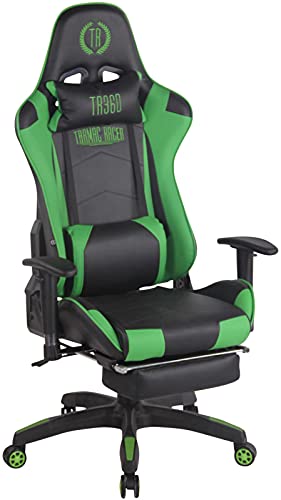 CLP Gaming Bürostuhl Turbo I Höhenverstellbarer Schreibtischstuhl Mit Fußablage, Farbe:schwarz/grün, Material:Kunstleder CLP Gaming Bürostuhl Turbo I Höhenverstellbarer Schreibtischstuhl Mit Fußablage, Farbe:schwarz/grün, Material:Kunstleder von CLP