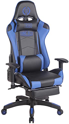 CLP Gaming Bürostuhl Turbo I Höhenverstellbarer Schreibtischstuhl Mit Fußablage, Farbe:schwarz/blau, Material:Kunstleder CLP Gaming Bürostuhl Turbo I Höhenverstellbarer Schreibtischstuhl Mit Fußablage, Farbe:schwarz/blau, Material:Kunstleder von CLP