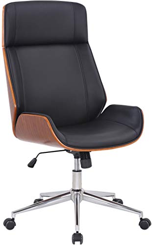 CLP Bürostuhl Varel I Höhenverstellbarer Schreibtischstuhl, Farbe:walnuss/schwarz von CLP
