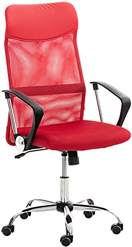 CLP Bürostuhl Washington I Ergonomischer Drehstuhl I Höhenverstellbar Mit Wippmechanik, Farbe:rot von CLP