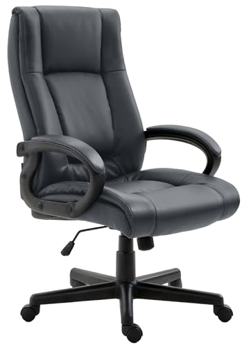 CLP Bürostuhl ergonomisch mit Rollen und Höhenverstellung, Chefsessel höhenverstellbar und Wippfunktion, rückenschonend, Drehstuhl Sparta, Farbe:grau von CLP