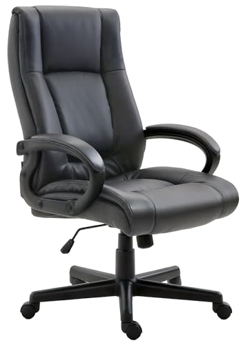 CLP Bürostuhl ergonomisch mit Rollen und Höhenverstellung, Chefsessel höhenverstellbar und Wippfunktion, rückenschonend, Drehstuhl Sparta, Farbe:schwarz von CLP