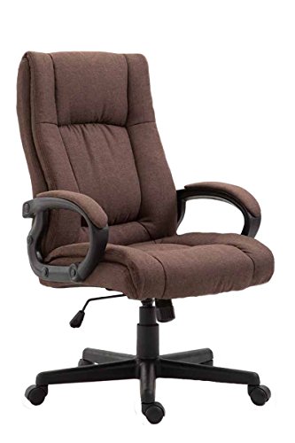 CLP Bürostuhl XL Sparta mit Stoffbezug | Drehbarer Chefsessel mit Wippmechanismus | Drehstuhl mit Armlehnen l Max. Belastbarkeit 140 kg, Farbe:braun von CLP