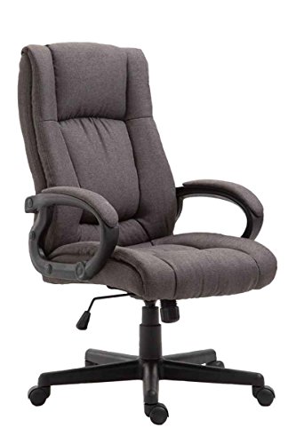 CLP Bürostuhl XL Sparta mit Stoffbezug | Drehbarer Chefsessel mit Wippmechanismus | Drehstuhl mit Armlehnen l Max. Belastbarkeit 140 kg, Farbe:dunkelgrau von CLP