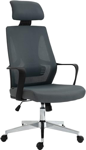 CLP Bürostuhl ergonomisch, Schreibtischstuhl Fredonia atmungsaktiv mit Lordosenstütze und Kopfstütze, Gamingstuhl bis 135 kg, Farbe:grau CLP Bürostuhl ergonomisch, Schreibtischstuhl Fredonia atmungsaktiv mit Lordosenstütze und Kopfstütze, Gamingstuhl bis 135 kg, Farbe:grau von CLP