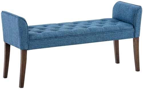 CLP Chaiselongue Cleopatra I Stoff-Bezug I Polsterbank, Farbe:blau, Gestell Farbe:antik-dunkel von CLP