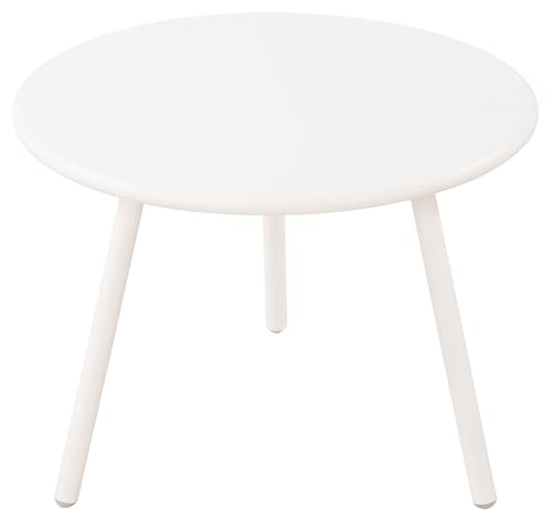 CLP Couchtisch Minot I Runder Loungetisch für draußen und drinnen I Gartentisch wetterfest und UV-beständig I Outdoor Beistelltisch, Farbe:weiß von CLP
