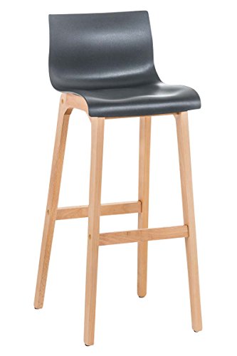 CLP Design Barhocker Hover Mit Lehne Und Kunststoffsitz I Barstuhl Mit Holzgestell und Fußstütze I Sitzhöhe: 77 cm, Farbe:grau CLP Design Barhocker Hover Mit Lehne Und Kunststoffsitz I Barstuhl Mit Holzgestell und Fußstütze I Sitzhöhe: 77 cm, Farbe:grau von CLP