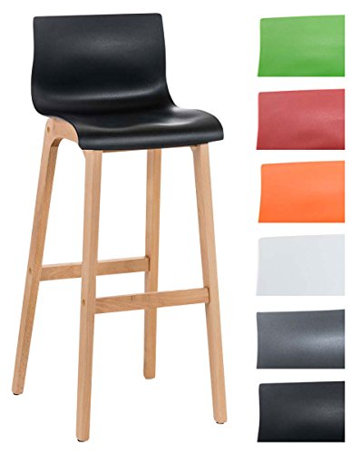 CLP Design Barhocker Hover Mit Lehne Und Kunststoffsitz I Barstuhl Mit Holzgestell und Fußstütze I Sitzhöhe: 77 cm, Farbe:schwarz CLP Design Barhocker Hover Mit Lehne Und Kunststoffsitz I Barstuhl Mit Holzgestell und Fußstütze I Sitzhöhe: 77 cm, Farbe:schwarz von CLP