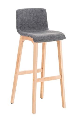 CLP Design Barhocker mit Lehne Hover Stoff Natura, Barstuhl mit Stoffsitz und Holzgestell, inkl. Fußstütze und ergonomischer Sitzschale, Farbe:hellgrau CLP Design Barhocker mit Lehne Hover Stoff Natura, Barstuhl mit Stoffsitz und Holzgestell, inkl. Fußstütze und ergonomischer Sitzschale, Farbe:hellgrau von CLP