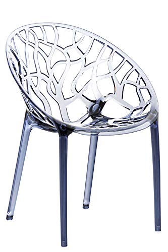 CLP Design-Gartenstuhl Crystal Kunststoff I Wetterbeständiger Stapelstuhl I Max. Belastbarkeit: 160 Kg I In Vielen Farben, Farbe:grau von CLP