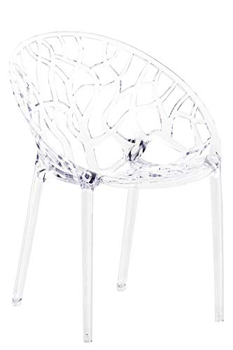 CLP Design-Gartenstuhl Crystal Kunststoff I Wetterbeständiger Stapelstuhl I Max. Belastbarkeit: 160 kg, Farbe:transparent von CLP