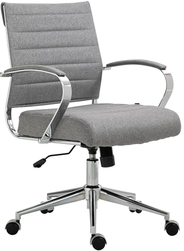 CLP Drehstuhl Oakland I Chefsessel Mit Stufenloser Sitzhöhenverstellung I Bürosessel Mit Leichtlaufrollen, Farbe:grau, Material:Stoff von CLP