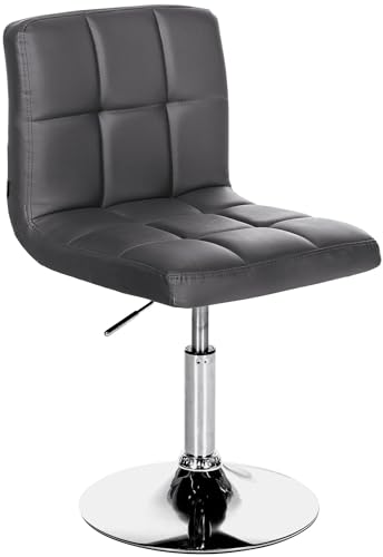 CLP Drehstuhl Palma V2 Mit Hochwertiger Polsterung Und Kunstlederbezug I Höhenverstellbarer Esszimmerstuhl Mit Metallgestell In Chrom-Optik, Farbe:schwarz von CLP