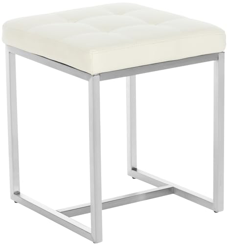 CLP Edelstahl-Sitzhocker Barci Kunstleder I Moderner Hocker Mit Hochwertiger Polsterung Und Bodenschonern I In Vielen Farben, Farbe:Creme CLP Edelstahl-Sitzhocker Barci Kunstleder I Moderner Hocker Mit Hochwertiger Polsterung Und Bodenschonern I In Vielen Farben, Farbe:Creme von CLP