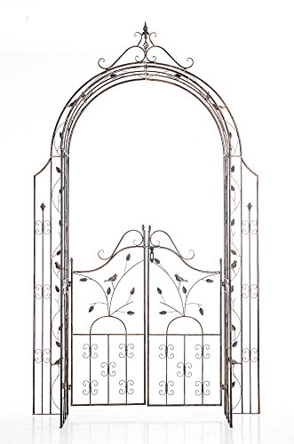 CLP Eisen-Rosenbogen Grenada mit Eingangspforte I Torbogen mit stilvollen Verzierungen I Rankhilfe im Landhausstil I erhältlich Bronze von CLP