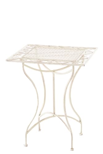 CLP Eisentisch ASINA im Jugendstil I Robuster Gartentisch mit kunstvollen Verzierungen, Farbe:antik-Creme von CLP