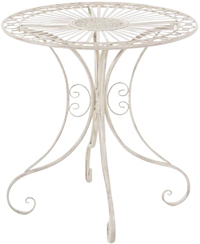 CLP Gartentisch Hari I Bistrotisch mit kunstvollen Verzierungen I Eisentisch im Jugenstil, Farbe:antik-Creme CLP Gartentisch Hari I Bistrotisch mit kunstvollen Verzierungen I Eisentisch im Jugenstil, Farbe:antik-Creme von CLP