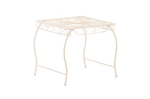 CLP Eisentisch Zarina in nostalgischem Design I Robuster Gartentisch mit kunstvollen Verzierungen, Farbe:weiß von CLP