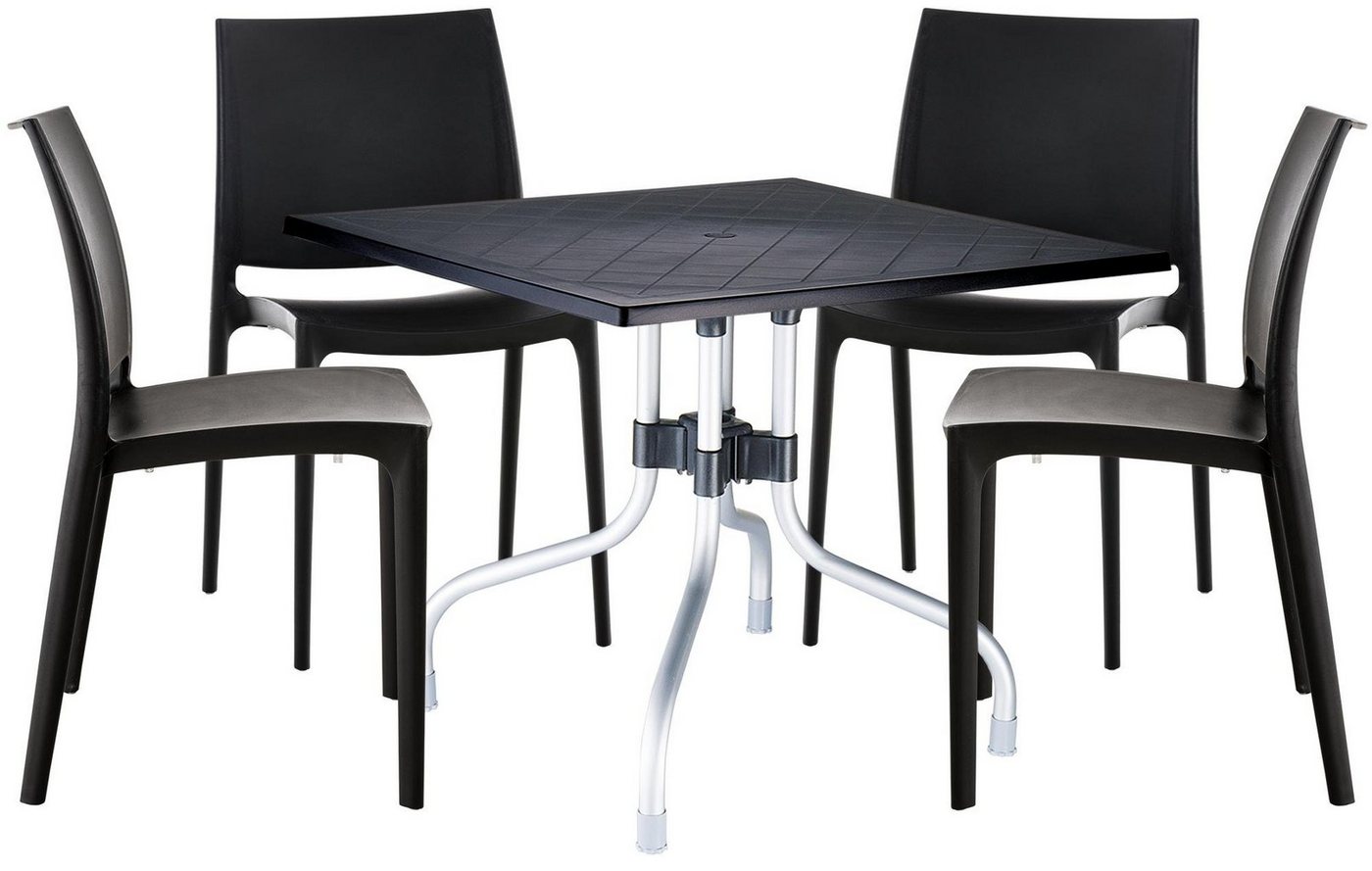CLP Essgruppe Cento, 5-teilige Sitzgruppe, Tisch mit 4 Stühlen von CLP