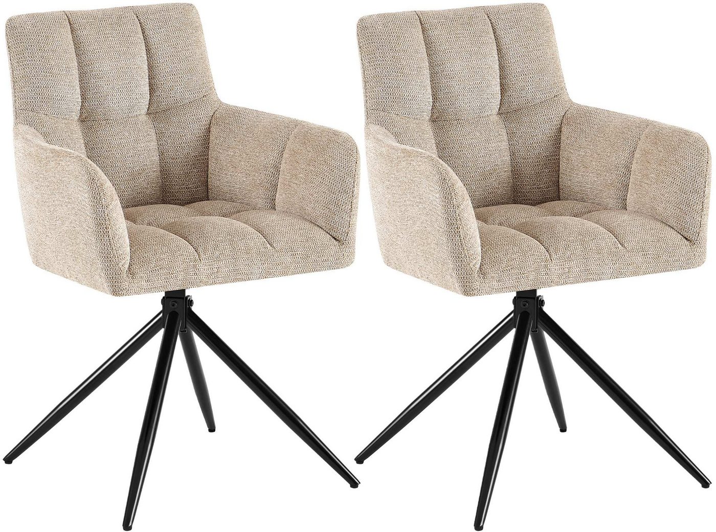 CLP Esszimmerstuhl Jonah (2er Set, 2 St), drehbar mit Armlehnen, bis 150 kg belastbar von CLP