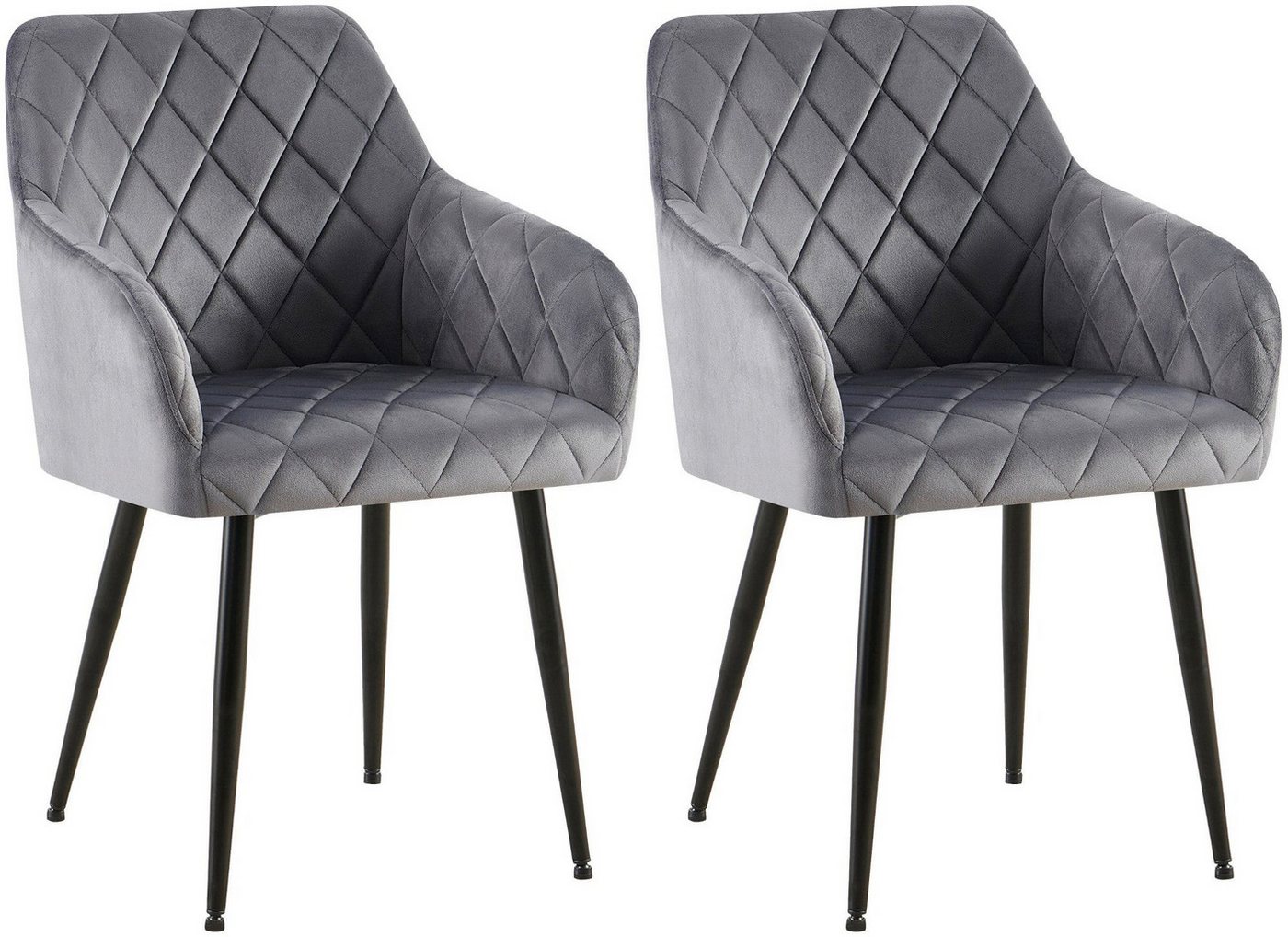 CLP Esszimmerstuhl 2er Set Esszimmerstühle Monett Samt CLP Esszimmerstuhl 2er Set Esszimmerstühle Monett Samt von CLP