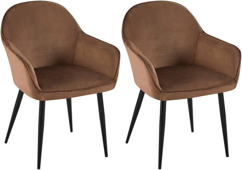 CLP Esszimmerstuhl 2er Set Esszimmerstuhl Boise Samt von CLP