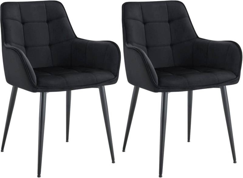 CLP Esszimmerstuhl 2er Set Esszimmerstuhl Ferndale Samt von CLP