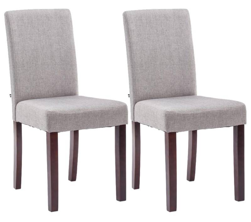 CLP Esszimmerstuhl 2er Set Esszimmerstuhl Ina Stoff cappuccino, hellgrau von CLP