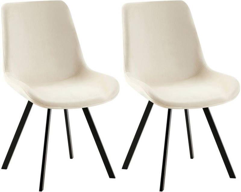 CLP Esszimmerstuhl 2er Set Esszimmerstuhl Lewes Samt von CLP