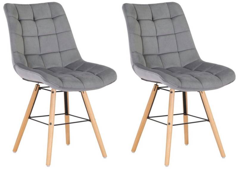 CLP Esszimmerstuhl 2er Set Stühle Leni Samt (2er Set, 2 St), Polsterstuhl mit Samtbezug von CLP