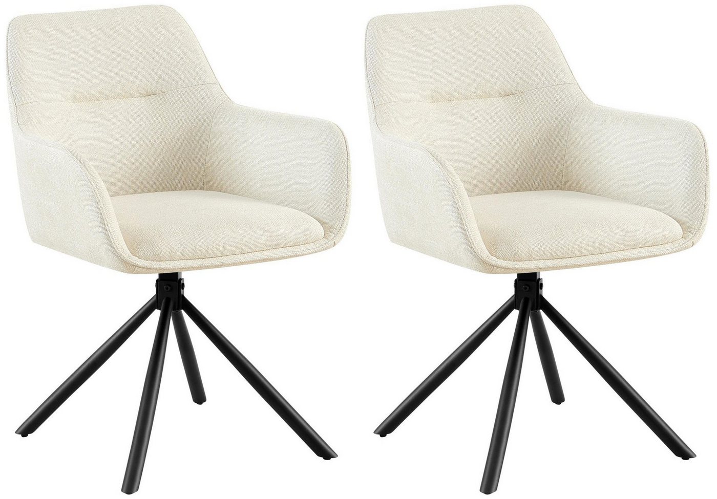 CLP Esszimmerstuhl 2er Set Stuhl Tipton Stoff von CLP