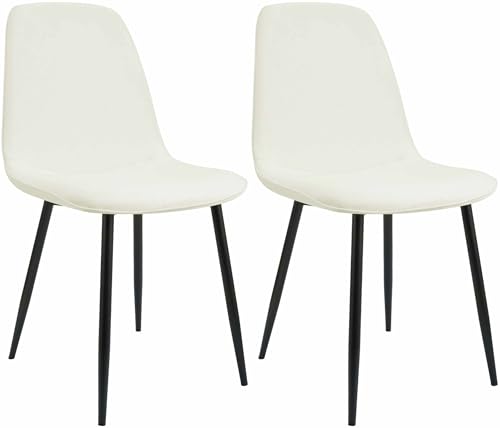 CLP Esszimmerstuhl 2er Set gepolstert Maryam, Küchenstuhl mit Rückenlehne und schwarzem Metallgestell, bis 150 kg belastbar, Farbe:Creme, Material:Stoff CLP Esszimmerstuhl 2er Set gepolstert Maryam, Küchenstuhl mit Rückenlehne und schwarzem Metallgestell, bis 150 kg belastbar, Farbe:Creme, Material:Stoff von CLP