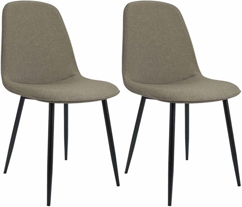 CLP Esszimmerstuhl 2er Set gepolstert Maryam, Küchenstuhl mit Rückenlehne und schwarzem Metallgestell, bis 150 kg belastbar, Farbe:Taupe, Material:Stoff CLP Esszimmerstuhl 2er Set gepolstert Maryam, Küchenstuhl mit Rückenlehne und schwarzem Metallgestell, bis 150 kg belastbar, Farbe:Taupe, Material:Stoff von CLP