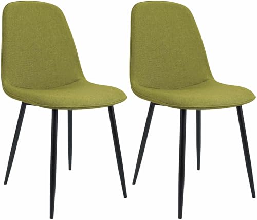 CLP Esszimmerstuhl 2er Set gepolstert Maryam, Küchenstuhl mit Rückenlehne und schwarzem Metallgestell, bis 150 kg belastbar, Farbe:grün, Material:Stoff CLP Esszimmerstuhl 2er Set gepolstert Maryam, Küchenstuhl mit Rückenlehne und schwarzem Metallgestell, bis 150 kg belastbar, Farbe:grün, Material:Stoff von CLP