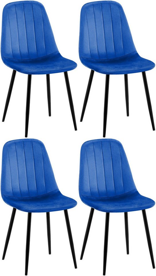 CLP Esszimmerstuhl 4er Set Esszimmerstuhl Baxter Samt von CLP