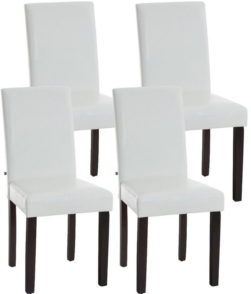 CLP Esszimmerstuhl 4er Set Esszimmerstuhl Ina dunkelbraun, weiß von CLP