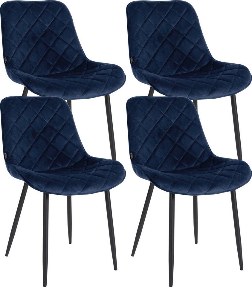 CLP Esszimmerstuhl 4er Set Stühle Springs Samt von CLP