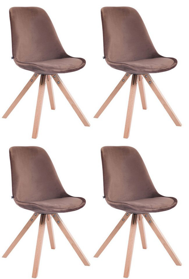 CLP Esszimmerstuhl 4er Set Stühle Toulouse Samt Square CLP Esszimmerstuhl 4er Set Stühle Toulouse Samt Square von CLP