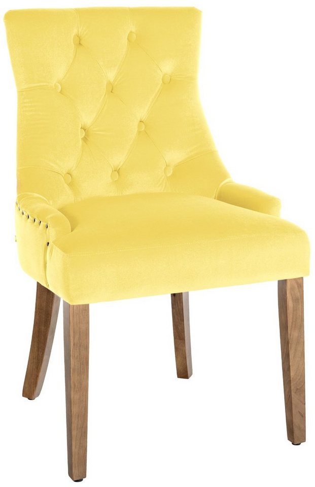 CLP Esszimmerstuhl Aberdeen Samt, Kautschukholz-Gestell, Höhe: 50 cm von CLP