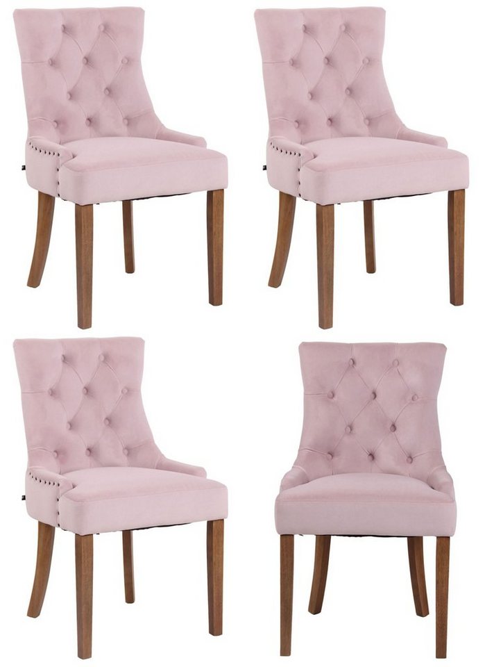 CLP Esszimmerstuhl Aberdeen Samt (4er Set, 4 St), hochwertig, antike Optik von CLP