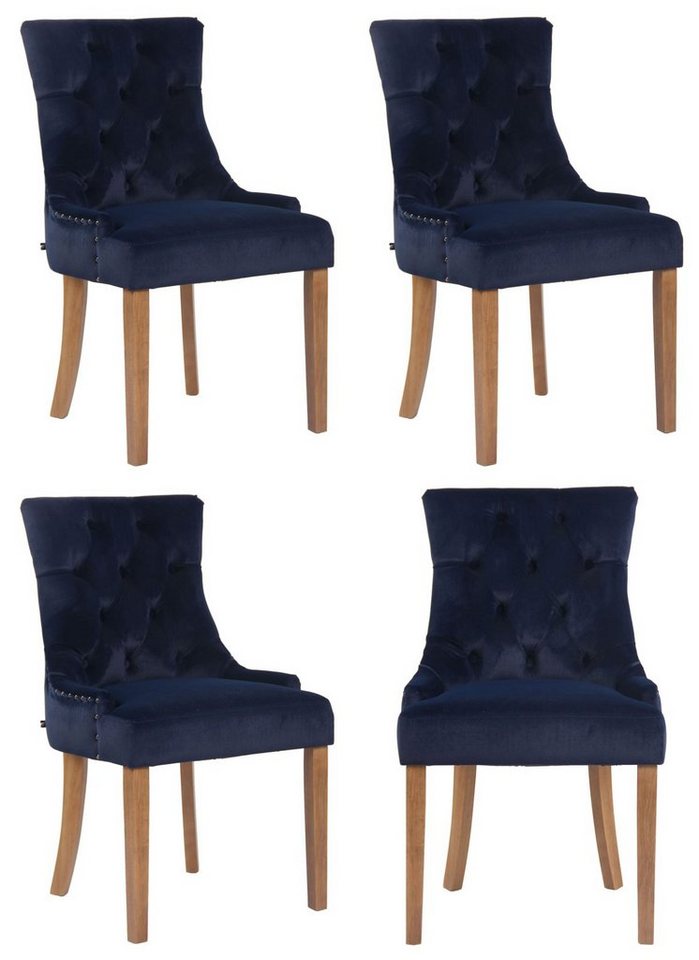 CLP Esszimmerstuhl Aberdeen Samt (4er Set, 4 St), hochwertig, antike Optik von CLP