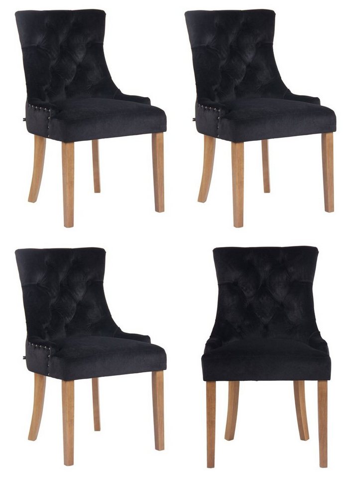 CLP Esszimmerstuhl Aberdeen Samt (4er Set, 4 St), hochwertig, antike Optik von CLP