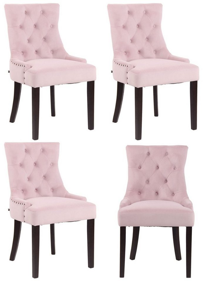 CLP Esszimmerstuhl Aberdeen Samt (4er Set, 4 St), hochwertig, antike Optik von CLP